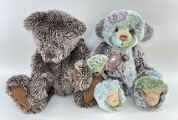 2 CHARLIE BEARS - 'Guy' CB125003 brown and white, ribbon and bell, 52cm h; and 'Bamboozle' CB141434,
