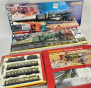 FOUR BOXED HORNBY 00 GAUGE TRAIN SETS, including The Hornby R1019 Flying Scotsman, 00 gauge train