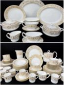 EXTENSIVE ROYAL WORCESTER BONE CHINA 1966 'HYDE PARK' DINNER SERVICE, comprising ten dinner