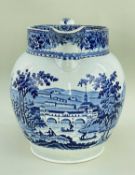 A GOOD SUBSTANTIAL SWANSEA CAMBRIAN POTTERY JUG in the 'Pulteney Bridge, Bath' transfer, circa 1805,