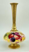 ROYAL WORCESTER HEDGEROW FRUIT BONE CHINA VASE, painted by Kitty Blake with blackberries and