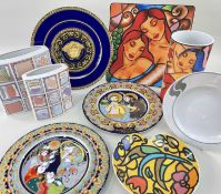 COLLECTION OF ROSENTHAL CERAMICS comprising two graduated Dorothy Hafner vases, J. V. D. Vaart