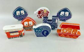 ASSORTED CARLTONWARE NOVELTY MONEYBANKS, including Noah's Ark, Locomotive, Pig, London Bus, Cat, and