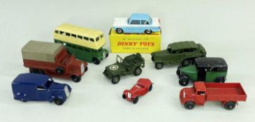 DINKY TOYS: 189 boxed Triumph Herald, 29c Doubledecker bus, 25s Six-Wheel wagon (lacks figures),