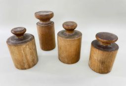 FOUR TURNED TREEN WEIGHTS, largest 19.5cm h (4)