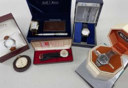 ASSORTED GENTS WRISTWATCHES comprising boxed Bulova stainless steel DayDate 'Accuquartz' with