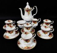 ROYAL ALBERT 'OLD COUNTRY ROSES' CHINA COFFEE SERVICE, for six place settings (15) Comments: all 1st