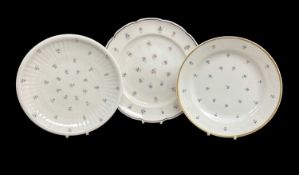 TWO NANTGARW PORCELAIN PLATES & A SWANSEA PORCELAIN PARIS FLUTE SAUCER-DISH each decorated