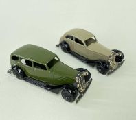 PRE-WAR DINKY TOYS: 30d Vauxhall, 30b Rolls Royce (both with triangular baseplate openings) (2)
