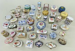 A LARGE QUANTITY OF MODERN REPRODUCTION PORCELAIN PILL BOXES, mainly by Del Prado, and some