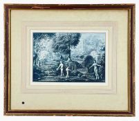 HAROLD HITCHCOCK (British, 1914-2009) monochrome wash - nude figures in garden with ruins, signed