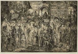 MARIUS ALEXANDER JACQUES BAUER (Dutch, 1867-1932) etching - entitled verso 'The Entry of a