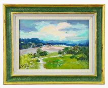 EDGARS VINTERS (Latvian, 1919-2014) oil on board - entitled verso 'Clearing Skies', signed with