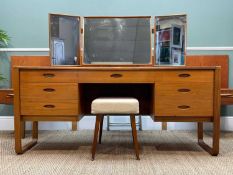 GROUP OF MID-CENTURY TEAK FURNITURE, including a G-Plan double headboard with integral side