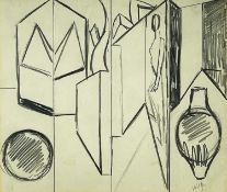 EDWARD WOLFE (British, 1897-1982) pencil sketch - entitled verso 'Design for Omega Screen 1919,