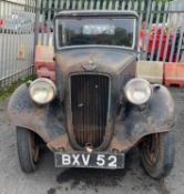 GENUINE BARN FIND PRE-WAR AUSTIN MOTORCAR, understood to be a Ten-Four Lichfield saloon, according