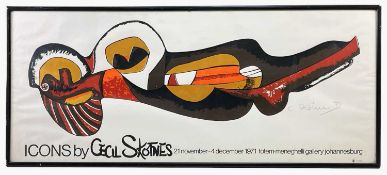 CECIL EDWIN FRANS SKOTNES (South African, 1926-2009) screenprinted exhibition poster - Icons (21 Nov