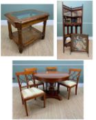 ASSORTED OCCASIONAL FURNITURE, including Victorian walnut corner whatnot with bevelled mirror-back