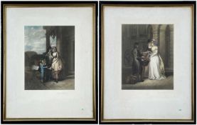 THOMAS G APPLETON (British, 1854-1924) two coloured aquatints - Fruit Seller and Family Group,