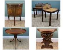 ASSORTED OCCASIONAL FURNITURE, including continental-style carved side table with putti panelled