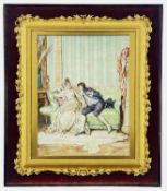 L. COPPE (19th Century) watercolour - The Proposal, signed, 38 x 30cm Comments: in period giltwood &