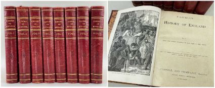 CASSELL’S ILLUSTRATED HISTORY OF ENGLAND VOLUMES 1-8 quarter Morocco, marbled boards, spines with