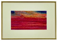 PATRICIA AITHIE (b. 1957) oil / pastel - entitled verso 'Sunset Abu Dhabi, Arabian Gulf 1984',