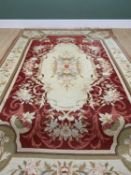 AUBUSSON STYLE FLATWEAVE RUG, 270 x 184cm