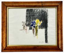 SILVIANA FRESCO, mixed media - 'Composition I', flowers in a vase, entitled verso on Royal Academy