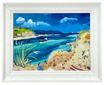 ALAN FURNEAUX (British, b. 1953) acrylic on board - entitled verso 'Porthkidney Sands', signed, 29 x