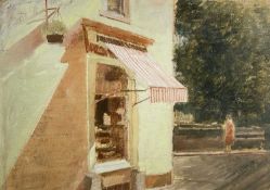 ‡ GORDON STUART (1924-2015) gouache - the tea-rooms at Llandeilo, 48 x 62cmsProvenance: private