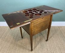 EDWARDIAN 'SURPRISE' DRINKS CABINET, double folding flap top opening to reveal a rising cantilevered