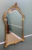 MODERN ITALIAN -STYLE GILT 'ROCOCO' MARGINAL MIRROR, 104 x 60cm