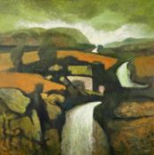 ‡ JOHN ELWYN oil on canvas - expansive south-west Wales landscape, entitled verso 'No. 33 Dyfed on a