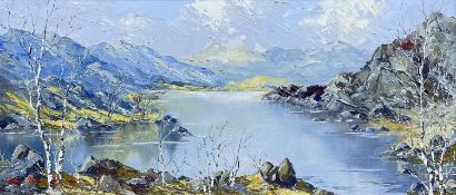 ‡ CHARLES WYATT WARREN oil on board - entitled verso 'Llyn Cwm Bychan', signedDimensions: 23 x