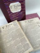 BOUND VOLUMES OF Y BRYTHON CYMREIG NEWYDDIADUR WYTHNOSOL (The Brython Welsh Weekly Newspaper), bound