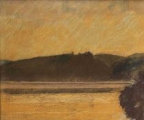 ‡ GORDON STUART pastel - estuary at sunset, signed (top left)Dimensions: 50 x 59cmsProvenance: