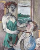 ‡ STEPHEN YOUNG oil on canvas - entitled verso on Martin Tinney Gallery label 'Red Tie', signed with