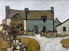 ‡ ARTHUR PRITCHARD oil on canvas - roadside cottages, signedDimensions: 30 x 40cmsProvenance:private
