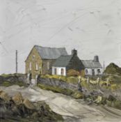 ‡ MARTIN LLEWELLYN oil on canvas - entitled verso 'Chapel Road', signed with initialsDimensions:
