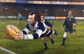 ‡ ELIN SIAN BLAKE limited edition (68/999) colour print - titled 'The Greatest Try' to commemorate