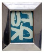 ‡ NEALE HOWELLS emulsion on glass in polished cast aluminium frame - untitled lettering 'UFKC'