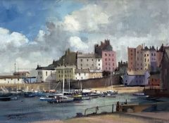 ‡ IVAN TAYLOR oil on board - entitled verso 'Tenby, Pembrokeshire', signedDimensions: 29 x