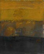 ‡ ROGER CECIL mixed media with oil on card - entitled verso on Gordon Hepworth Fine Art label '