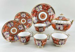 SWANSEA PORCELAIN PART TEA SERVICE circa 1817-1820, Pattern No. 259, comprising twin-handled sucrier