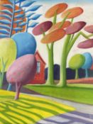 ‡ RALPH SPILLER acrylic on board - entitled verso 'Student Path VII', signed with initials and dated