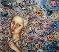 ‡ KERRY DARLINGTON acrylic, layered and relief resin, unique edition (264/295) - entitled '