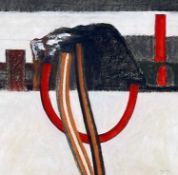 ‡ GEORGE LITTLE pastel and acrylic - entitled verso 'Industrial Composition, Girders',