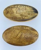 RARE WELSH FOLK-ART HORN SNUFF BOX WITH MASONIC EMBLEMS in believed sheep-horn, probably