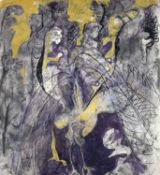 ‡ CERI RICHARDS CBE pen and ink, crayon and gouache - entitled verso on Thomson's Gallery label '